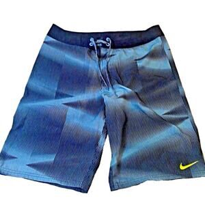 Nike Vapor Boardshorts Size 30 Blue Pinstripe Geometric Drawstring Unlined